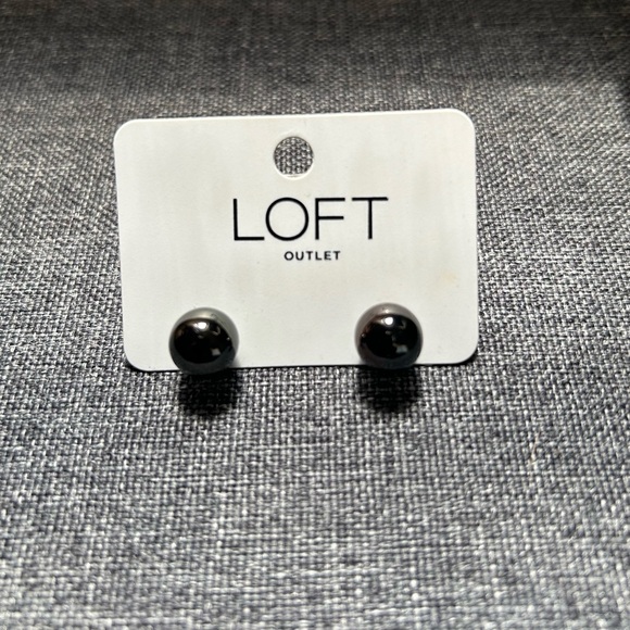 Loft Silver Minimalist Metallic Ball Earrings NWT - Picture 4 of 4